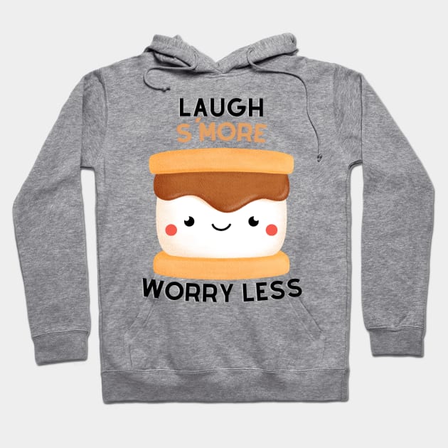Laugh S'More Worry Less - Marshmallow Face Hoodie by Double E Design